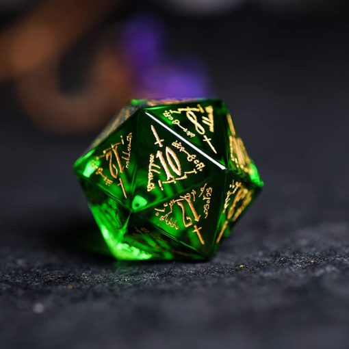 Conjunto de Dados LANGWEI DND, bonitos dados poliedricos D&D verdes de peridoto con caja de regalo, dados de rol para juegos de mesa TRPG Dungeons and Dragons,7 Piezas - Imagen 7