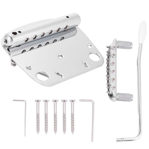 Juego de Puente de Guitarra, Aleacion de Zinc Banada en Cobre + Altura de Puente de Montura de Acero Ajustable, para Guitarras Mustang Guitar