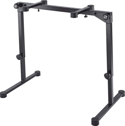 K&M Konig & Meyer 18820.019.55 Mesa de Teclado Omega Pro | Soporte Estilo Mesa | Altura Ajustable/Brazos de Soporte | Patas Plegables Compactas para Viajar | Compatible con Accesorios de K&M de 2do/3er Nivel | Hecho en Alemania | Negro - Imagen 3