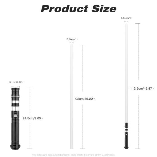 Sable de Luz RGB personalizado, 12 colores cambiantes, 4 fuentes de sonido/Mango de metal, Juguete de regalo de luz de sable para adultos, soporte para duelos intensos, Sable de luz ajustable en volumen con rueda convertec-Negro - Imagen 3