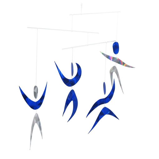 Cuatro moviles visuales Montessori clasicos, Munari (con bola de plastico), Octaedro, Gobbi, Bailarines, Colores Gobbi Opcionales, Azul, Verde, Rosa (4 moviles con Gobbi verde) - Imagen 4
