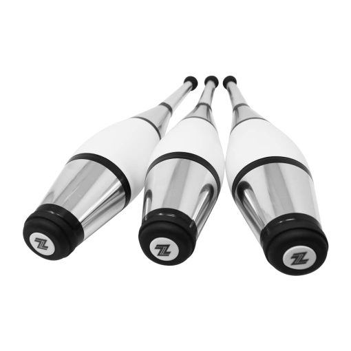 Set de 3 Mazas de Malabares Zeekio Pegasus - Calidad Premium - Desde Principiantes hasta Profesionales - Todas Plateadas - Imagen 6