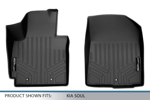 Tapetes de piso SMARTLINER a medida, juego de alfombrillas de la primera fila en negro para Kia Soul 2014-2019 - Imagen 4