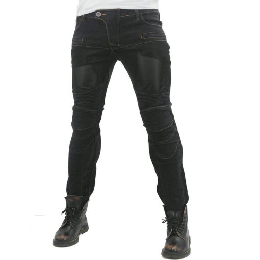 2019 Pantalones de moto para hombre con proteccion de rodilla y cadera y certificacion europea (Negro, L=32) - Imagen 2