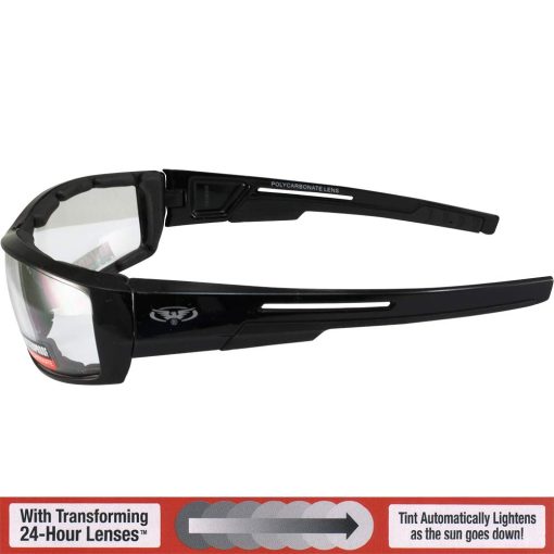 Conjunto de 2 Gafas de Sol para Motocicleta Global Vision Sly 24-Hour Amarillo a Humo y Humo a Transparente Lentes Fotocromaticos - Imagen 5