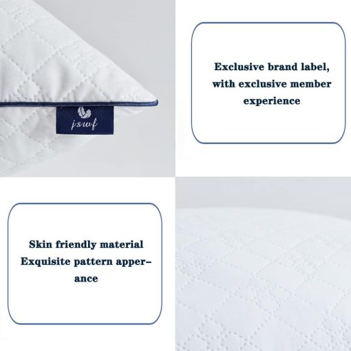 JSWF Almohadas para Dormir Tamano King 4 Pack - Ultra Suave y Esponjosa con Cremallera - Relleno Premium de Alternativa Suave Set de 4 para Durmientes de Espalda, Estomago o de Lado, Lavable a Maquina King (Paquete de 4) - Imagen 4