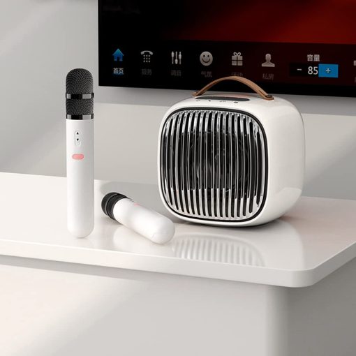 Maquina de Karaoke con 2 Microfonos, Maquina de Karaoke Portatil con Bluetooth y Microfono Inalambrico para Adultos, Altavoz de Karaoke para Fiesta en Casa, Reunion, Boda, Iglesia, Picnic, Exterior/Interior - Imagen 8
