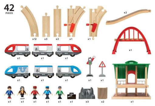 BRIO World - 33512 Travel Switching Set | Juego de tren de madera premium con 42 piezas y accesorios | Ideal para niños de 3 años en adelante | Compatible con todos los juguetes ferroviarios BRIO - Imagen 9