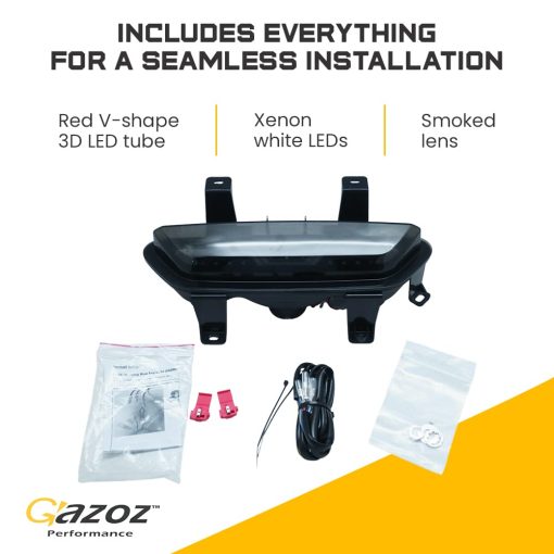 Gazoz Performance Smoked F1 LED Rear 4th Brake Light Fog lamp Reverse Compatible With Mustang 2015 2016 2017 - Imagen 5