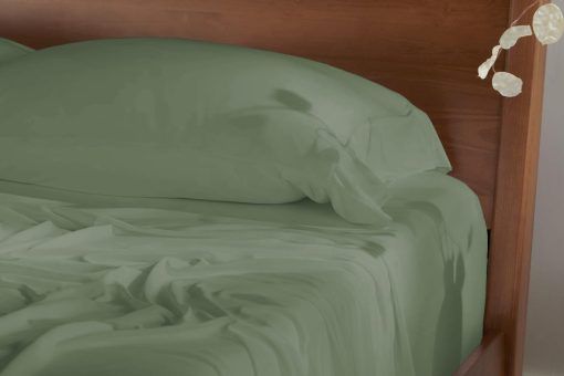 Juego de sabanas divididas (5 piezas) para cama ajustable Split California King 100% algodon egipcio 800 hilos Juego de sabanas para Split California King, 18" Bolsillo profundo Juego de sabanas para cama ajustable, Solido en color verde salvia - Imagen 3