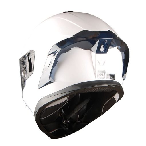 Casco de motocicleta integral 1Storm con doble visera de proteccion solar blanco puro + intercomunicador para motocicleta - Imagen 6