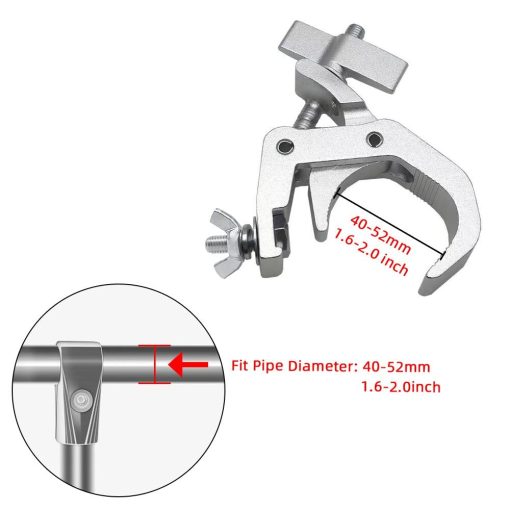 Kit de 4 Abrazaderas de Luz para Escenario Resistentes, Capacidad de Carga de 440lb, Abrazaderas de Aleacion de Aluminio, Ajuste para Truss de 1.6-2.0 Pulgadas para Luces de DJ Proyector Luces Par - Imagen 2