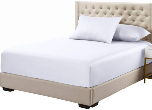 Juego de sabanas y fundas de almohada de 100% Viscosa Natural Hecha de Bambu, Sabanas Suaves y Refrescantes, Sabanas Transpirables de Hotel y fundas de almohada, Set de 4 piezas - Split King size - Top-Split-King - Mar - Imagen 6