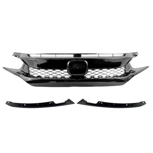Rejilla de malla para capo delantero de Collect Light para Honda Civic FK8 Tipo R Estilo 2016-2018 Negro Brillante Parrilla delantera - Imagen 6