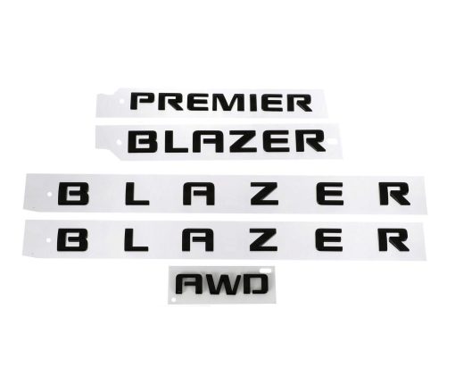 Paquete 5Pc de Emblemas 3D para Blazer Premier AWD 2019-2022 (Negro Brillante) - Imagen 6