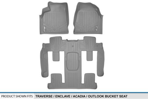 Conjunto de tapetes para piso a medida MAXLINER Compatible con GMC Acadia 2009-2016/ Acadia Limited 2017/ Saturn Outlook 2009-2010 (Asientos de la 2da fila de cubo) - Gris - Imagen 5