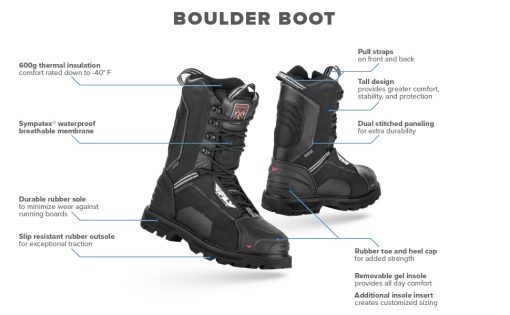 Bota de nieve Fly Racing Boulder (Negro, 14) - Imagen 4