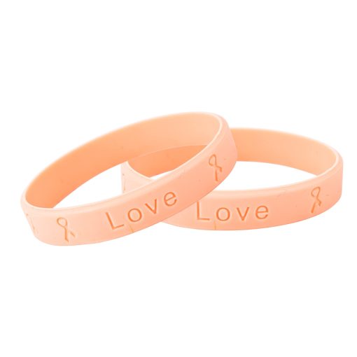 50 Pack Pulseras de Silicona Color Durazno - Pulseras de Goma de Color Durazno para Concienciacion sobre el Cancer de Endometrio y Cancer de utero