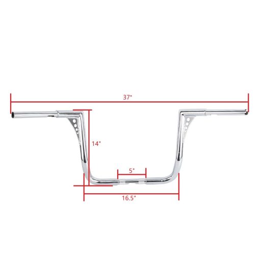 14'' Rise 1-1/4'' Ape Hanger HandleBar para Harley Touring Electra Glide FLHT FLHTC Cromado - Imagen 5