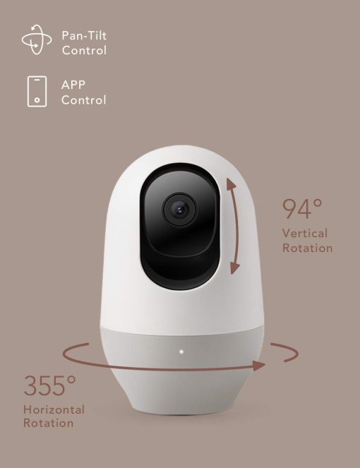 Monitor de Bebe nooie con Camara 2 Pack, Camara de Bebe WiFi, 360 grados 1080P, Camara de Bebe Inteligente con Seguimiento de Movimiento, Vision Nocturna, Audio Bidireccional y Deteccion de Sonido, Funciona con Alexa, Tarjeta SD y Nube - Imagen 7