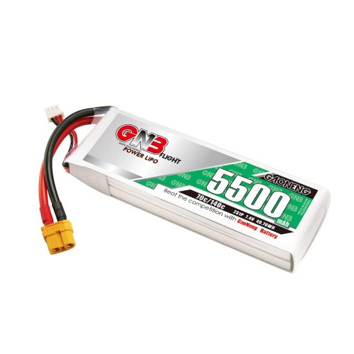 Bateria LiPo GAONENG GNB 2S 5500mAh 7.4V 70C 140C XT60 para Modelos RC Hobby a Escala 1/10 y 1/8 Drone de Aire