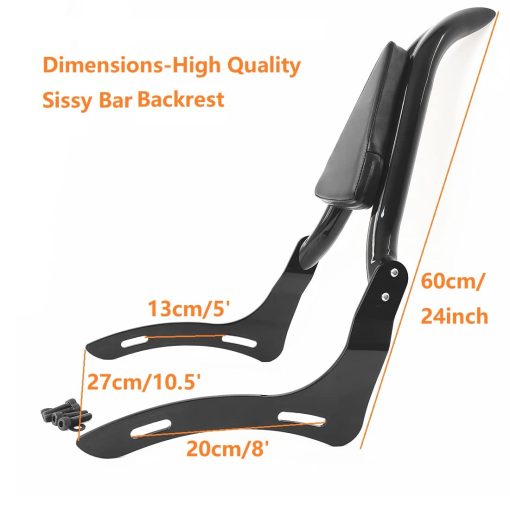 Sissy Bar Negro Compatible con Motocicleta Honda Rebel 1100 CMX1100 Accesorios 2020-2023 Respaldo de Pasajero Desmontable [24 Pulgadas] - Imagen 3