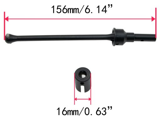 Parts for Traxxas Maxx WideMaxx Driveshaft 8996X Conjunto de Eje de Transmision de Acero CV Ensamblado Mejora de Repuesto(Negro) - Imagen 3