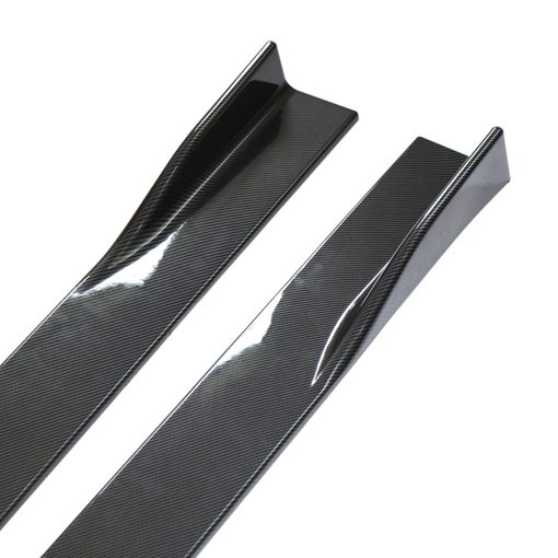 JY Sdyl Car Universal Side Skirts Extension Splitters Body Kit Rocker Panel Extensions 6Pcs (Negro-Fibra de Carbono, 2.2M) - Imagen 6