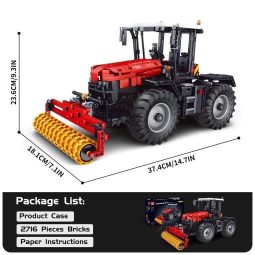 Conjunto de Juguetes de Construccion de Tractor RC Pesado 4 en 1 de Mould King, Set de Granja de Tractor de Control Remoto, 17020 Kit de Construccion de Coche de Granja para Adultos y Ninos 14+ (2716 PCS) - Imagen 4
