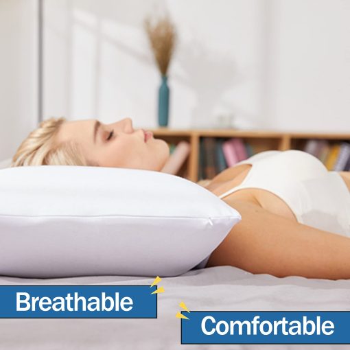Almohada de Latex 100% Natural Premium Fomwris, Almohada de Cama para Dormir con Funda de Algodon Removible, Ayuda a Aliviar la Presion, Transpirable, Alivio de Presion, Duradera, Mejor Regalo (Tamano King) - Imagen 5