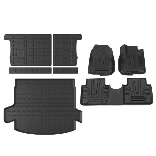 Tapete de maletero powoq Compatible con Honda CRV 2017-2022 Alfombra de maletero Alfombra de respaldo Reemplazo para Accesorios Honda CR-V 2017-2022 (Compatible con modelo hibrido 2017-2022, Alfombras para respaldo trasero + Tapete para maletero trasero + Alfombras para suelo) - Imagen 7