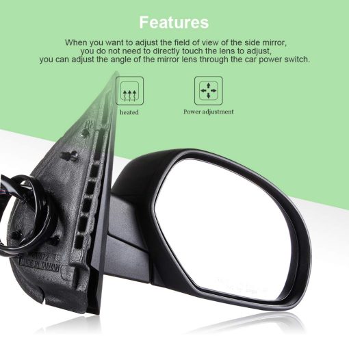 Espejo retrovisor del lado del pasajero SCITOO compatible con 2007-2013 para Chevy Silverado 1500 para GMC Sierra 1500 2500 HD para GMC Yukon/Yukon XL 1500 Ajuste de potencia Plegable Calefactado - Imagen 4