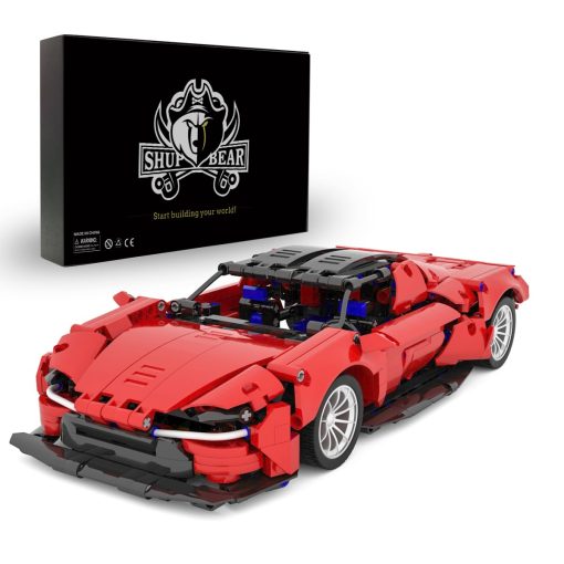 Set de coches de carreras ShupBear Creator Red Speed Champions MOC, modelo coleccionable para adultos, bloques de construccion 1208 piezas