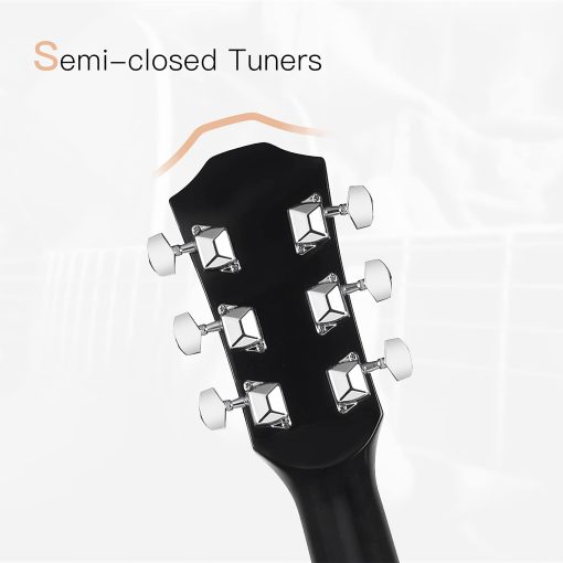 Guitarra Acustica WINZZ AF227A de 39 Pulgadas con Kit Completo, Elegante Mariposa - Imagen 6