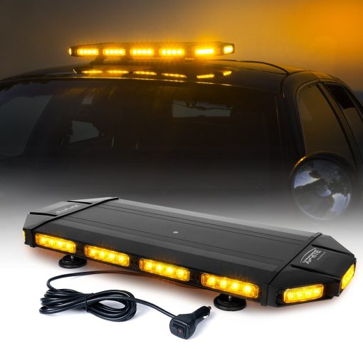 Xprite Barra de luz estroboscopica de emergencia ambar de 27", Black Hawk Luz de techo de seguridad LED de alta intensidad para camiones de remolque, vehiculos de construccion y patrullas de seguridad
