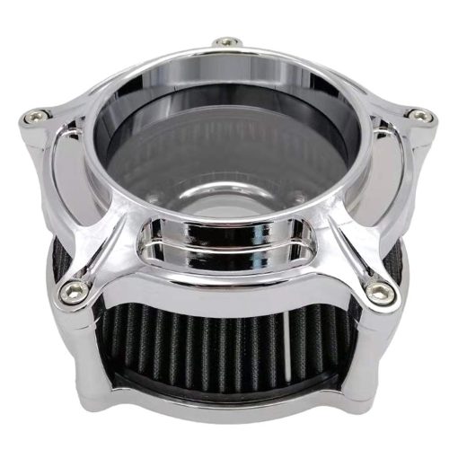 Filtro de aire cromado transparente de kit limpiador con turbina de moto para admision CNC para Harley Touring Street Glide 2008 - 2016 Softail 2016 - 2017 - Adaptacion - C (Gris) - Imagen 3