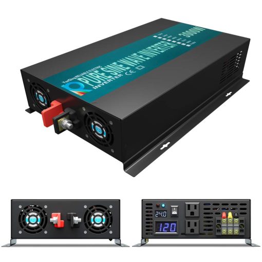 Inversor de energia solar WZRELB Reliable 3000W Fuera de la red 24V Convertidor de voltaje CC Pantalla LED Onda sinusoidal pura Dual 120V Salidas de CA - Imagen 2