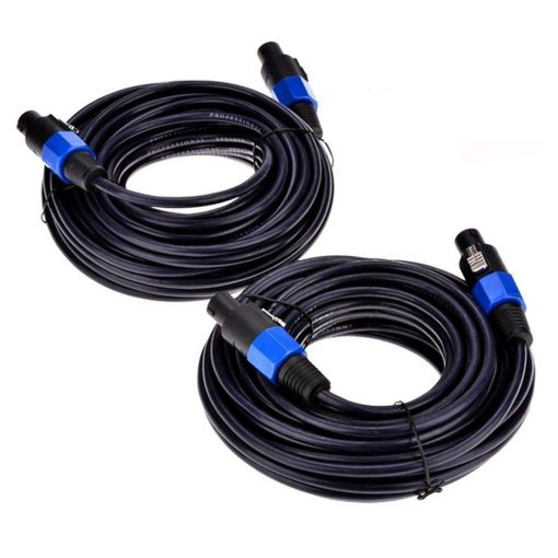 Yuyaokk 2Pack 10 ft Macho Speakon a Speakon Cables, Profesional 12 Calibre AWG Cable de Audio para DJ Altavoz con Bloqueo de Giro - 2 Conductores