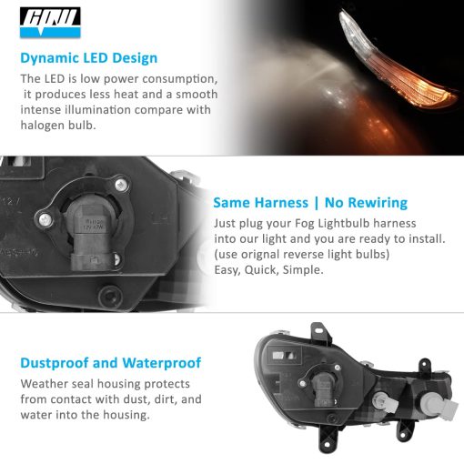 Luces de Niebla CPW Compatible con [2013 2014 2015 2016 Ford Escape] Par de Luces de Niebla para Conducir - Imagen 4