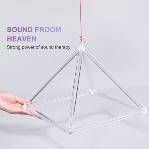 Cristal Piramidal de Canto de Sanacion Sonora de Cuarzo 8'' con Palo de Gamuza Gratis - Imagen 4