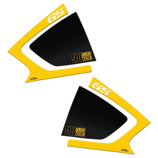 Pegatinas de moto 3D de resina compatibles con Bmw R 1250 GS Edition 40th 2021. Protecciones para rodillas laterales contra impactos y aranazos. Par de pegatinas de resina - Hechas en Italia - Imagen 2