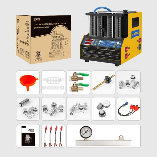 Limpiador de inyectores ultrasonico para 4 cilindros de automoviles y motocicletas AUTOOL, probador de inyeccion de gasolina, kit de limpieza - Imagen 9