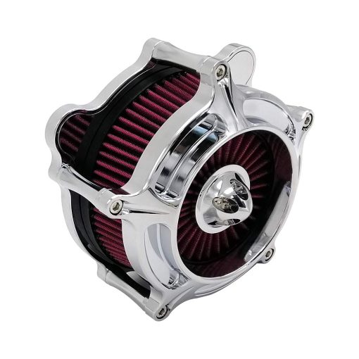 Kit de Filtro de Aire de Admision Turbina Cromado para Motocicleta Harley Dyna 2000 - 2017 Softail 2000 - 2015 Touring 2000 - 2007 Articulo de Ajuste - B (Rojo) - Imagen 4