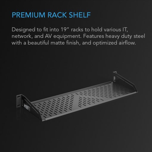 Bandeja Universal de Rack AC Infinity Vented Cantilever 1U, 6" de Profundidad, para Racks de Equipo de 19", de Acero Laminado en Frio de 2.4mm, Capacidad de 40 lbs - Imagen 2