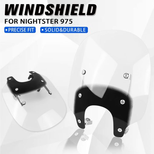 Parabrisas de motocicleta compatible con Harley Nightster 975 RH975 RH 975 2022 2023 2024 PC Doble Burbuja (Negro Largo) - Imagen 3