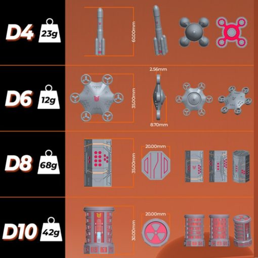 UD Unique Dice DND Dice Set, Juego de dados UFO, Juego de dados Elemento Marte, Juego de dados metalicos DND, D&D Dungeons and Dragons Regalo de dados para Juegos de Rol (RPG), Warhammer 40K, Ciencia Ficcion, Conjuntos de Dados Poliedricos Juegos de Mesa - Imagen 6