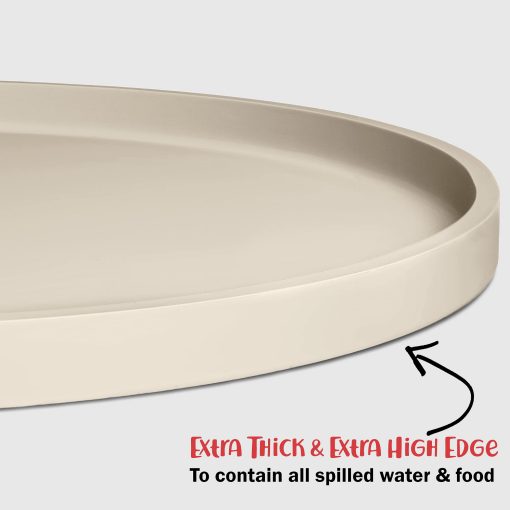 Tapete para Perros DogBuddy - Tapete para Cuencos de Comida de Perros Impermeable, Tapete de Silicona para Comida y Agua, Tapete para Comida de Mascotas con Bordes, Tapete Antideslizante para Comida de Perro, Tapetes para Comida de Perros para Pisos (XXL: 32" x 19", Blanco Arena) - Imagen 4