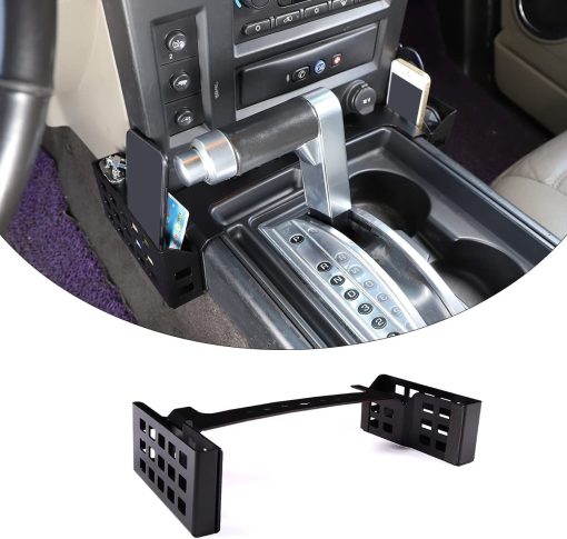 Caja organizadora de bandeja lateral para consola de cambios PIUGILH, para Hummer H2 2001-2007, accesorios de almacenamiento de bandeja multifuncional de aleacion de aluminio