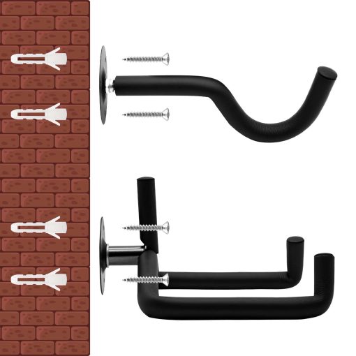 Vousile Soporte de pared para guitarras 2 piezas, Soporte de exhibicion de almacenamiento para 2 guitarras acusticas/electricas/guitarras clasicas en gancho de pared - Imagen 2