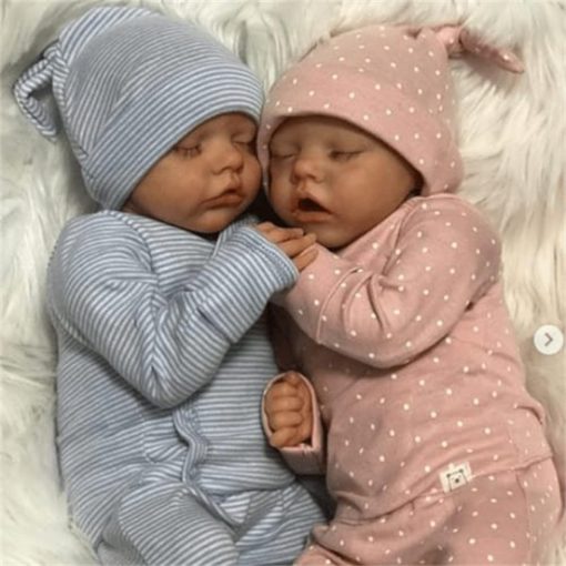 Munecas de Bebe Recien Nacido Gemelas GYCV Baratas 18 Pulgadas Bebes Realistas de Cuerpo Completo de Silicona que Parecen Reales Munecas Reborn Realistas de Bebes con Aspecto Real para Regalos de Cumpleanos para Ninos